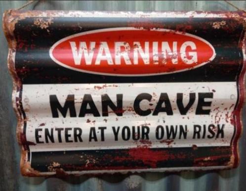 Metalen wandbord - vitage ijzeren tekstbord - mancave, Huis en Inrichting, Woonaccessoires | Overige, Nieuw, Ophalen of Verzenden