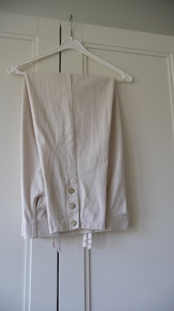 Broek Miss Etam 38-40, Kleding | Dames, Broeken en Pantalons, Zo goed als nieuw, Maat 38/40 (M), Beige, Lang, Ophalen of Verzenden