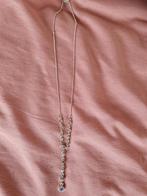 Zilverkleurige ketting met strass steentjes, Overige materialen, Met strass, Ophalen of Verzenden, Zo goed als nieuw