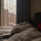 Hotel chick Choco kleur luxury vitrages op maat, Bruin, C, 200 cm of meer, Vitrages, glasgordijnen, wave plooi, Hotel chick