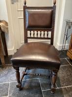 4 Engelse eetkamer stoelen leder, Ophalen, Gebruikt, Bruin, Klassiek