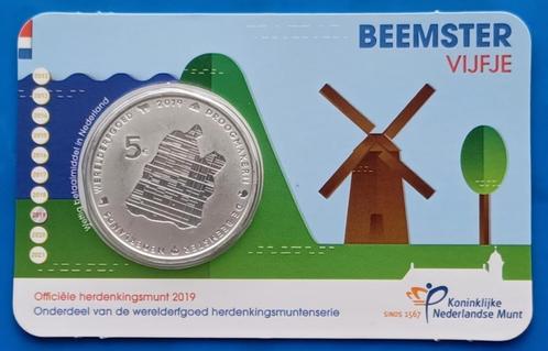 Beemster Vijfje Nederland 2019 UNC Coincard, Postzegels en Munten, Munten | Nederland, Setje, Euro's, Koningin Beatrix, Verzenden