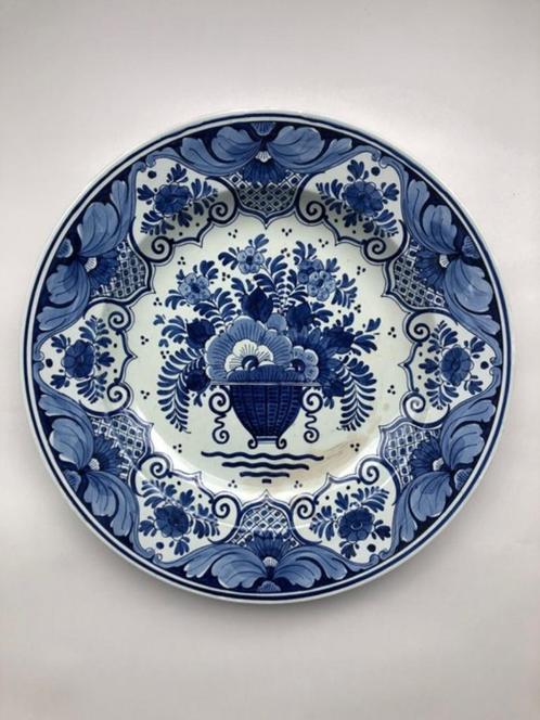 Delfts Blauw wandbord met bloemenmotief, Antiek en Kunst, Antiek | Wandborden en Tegels, Ophalen
