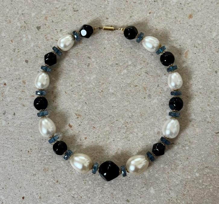 Vintage grote parels en kralen ketting, Sieraden, Tassen en Uiterlijk, Kettingen, Nieuw, Ophalen of Verzenden