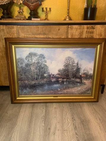 Prachtige klassiek schilderij gesingeerd groot beschikbaar voor biedingen