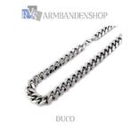 Rvs stalen brede stoere heren ketting "Duco" 60 RVS Zilver., Verzenden, Nieuw, Zilver, Overige materialen