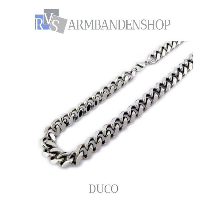Rvs stalen brede stoere heren ketting "Duco" 60 RVS Zilver., Sieraden, Tassen en Uiterlijk, Kettingen, Nieuw, Overige materialen
