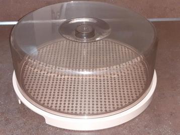 Vintage taartstolp /taartdoos / taartplateau bruin beschikbaar voor biedingen