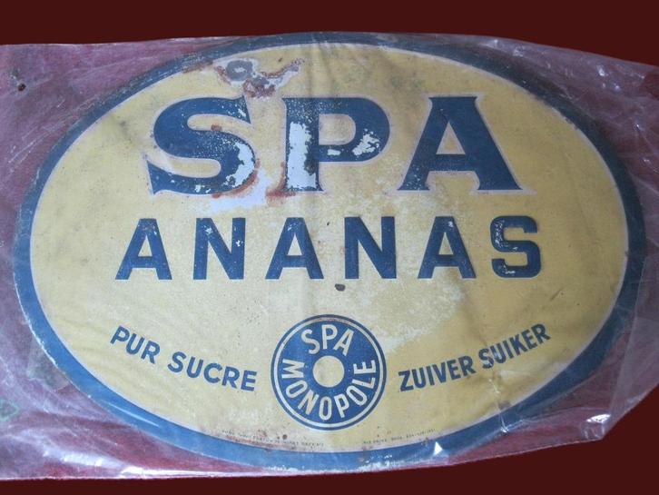 Wand- reclamepaneel van 1951 Spa ANANAS reclamebord., Verzamelen, Merken en Reclamevoorwerpen, Reclamebord, Ophalen