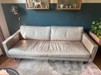 Bank leder 3 zits kleur taupe, Huis en Inrichting, Banken | Bankstellen, Ophalen, Gebruikt, 150 tot 200 cm, Driepersoons