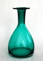 Vintage glazen turquoise vaas., Antiek en Kunst, Ophalen of Verzenden