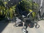 Stokke Xplory Grey Melange– reiswieg, voetenzak & doos, Gebruikt, Verstelbare duwstang, Ophalen, Kinderwagen