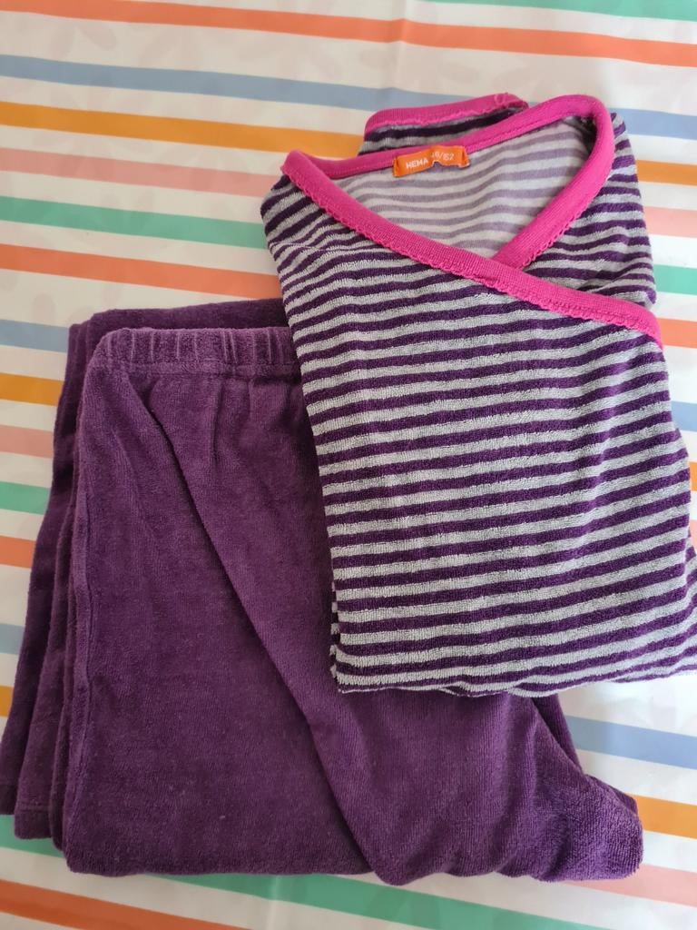 Hema badstof pyjama maat 146/152, Kinderen en Baby's, Kinderkleding | Maat 146, Ophalen, Nacht- of Onderkleding, Gebruikt, Meisje
