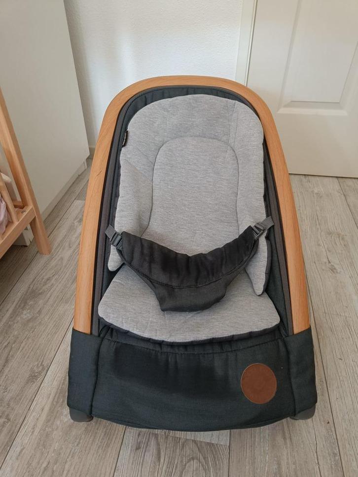 Maxi Cosi wipstoel (houtkleur, grijs), Kinderen en Baby's, Wipstoeltjes, Zo goed als nieuw, Wipstoel, Overige merken, Met gordel(s) of riempje(s)