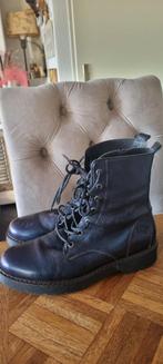 Aqa veterlaars schoenen mt 43 blauw metallic leder, Blauw, Ophalen of Verzenden, Sneakers of Gympen, Zo goed als nieuw