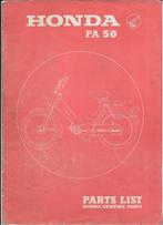 Honda PA50 parts list (1301z) bromfiets, Ophalen of Verzenden, Zo goed als nieuw