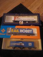 3 maal containerwagon met 40 feet container, Gebruikt, Gelijkstroom, Wagon, Ophalen of Verzenden