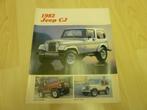 1982 Jeep CJ Brochure USA, Boeken, Auto's | Folders en Tijdschriften, Gelezen, Overige merken, Ophalen of Verzenden