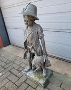 Antiek brons standbeeld Jager met wild, Verzenden, Zo goed als nieuw, Metaal, Mensenbeeld