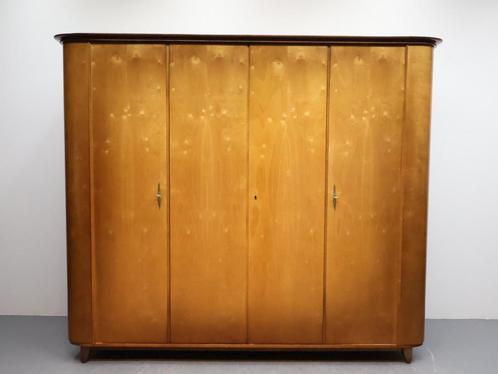 Vintage kledingkast 4 deurs, Huis en Inrichting, Kasten | Kledingkasten, Zo goed als nieuw, 150 tot 200 cm, 150 tot 200 cm, 50 tot 75 cm