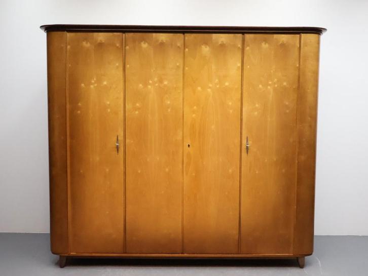 Vintage kledingkast 4 deurs, Huis en Inrichting, Kasten | Kledingkasten, Zo goed als nieuw, 150 tot 200 cm, 150 tot 200 cm, 50 tot 75 cm
