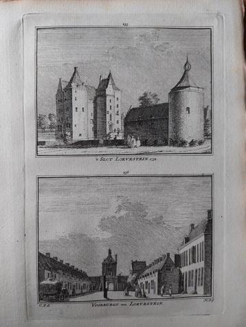 235-236 / slot en Voorburgt van Loevestein Gravure 18e eeuw beschikbaar voor biedingen