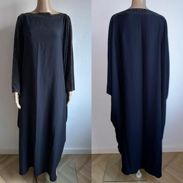 Abaya kaftan jurk vest zwart blauw jas jasje kimono top L XL beschikbaar voor biedingen