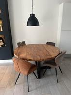 Ronde eettafel  150cm inclusief 4 stoelen, Huis en Inrichting, Tafels | Eettafels, Ophalen of Verzenden, Gebruikt, Rechthoekig