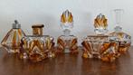 Vintage amber glazen toilet setje., Antiek en Kunst, Antiek | Glas en Kristal, Ophalen of Verzenden