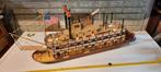 Houten Raderboot Koning van de Mississippi  1/80, Ophalen of Verzenden, Zo goed als nieuw, Schaalmodel