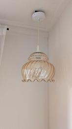 Vintage bubble hanglamp amber, Gebruikt, Vintage, Ophalen of Verzenden, Glas