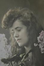 frankrijk 1904 portret meisje heel lang haar seringen, Verzenden, Voor 1920, Gelopen, Sterren en Beroemdheden