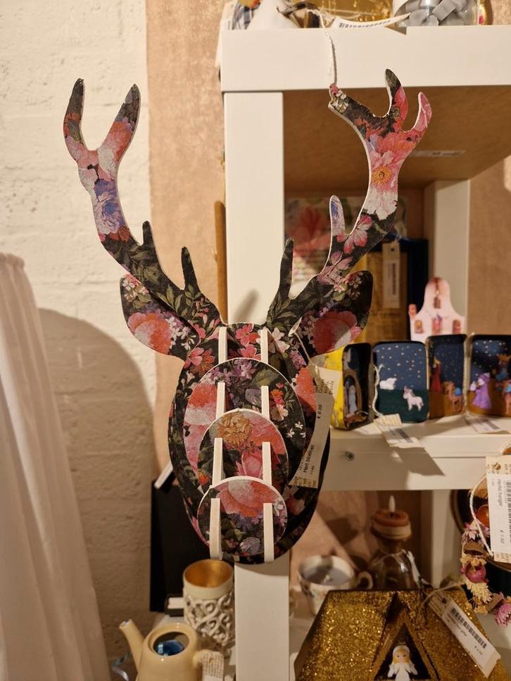 Houten hert, Huis en Inrichting, Woonaccessoires | Wanddecoraties, Ophalen