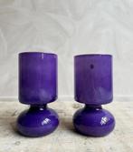 Vintage IKEA glazen mushroom Lykta tafellampen paars, -, -, Ophalen of Verzenden, Zo goed als nieuw