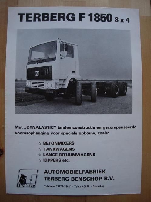 Terberg F1850 8x4 Technische Specificatie folder 1982, Boeken, Auto's | Folders en Tijdschriften, Zo goed als nieuw, Overige merken