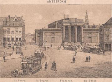 Amsterdam de Beurs La Bourse Litho 1883  Uitg. J.F. Haeseker beschikbaar voor biedingen
