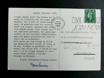 Ansichtkaart verstuurd vanuit London op 29.11.1951 (L156)