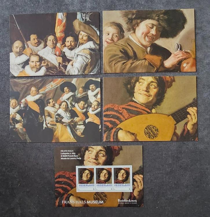 Frans Hals Luitspeler postzegels en ansichtkaarten nederland, Postzegels en Munten, Postzegels | Nederland, Postfris, Na 1940