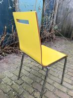 14 Eetkamerstoelen multiplex formica kleurig stapelstoelen, Blauw, Twee, Ophalen of Verzenden, Zo goed als nieuw