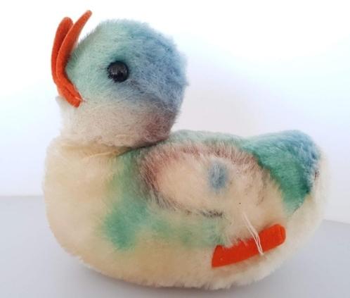 Steiff eend jaren 60 zonder knopf met geluid vintage kerst, Verzamelen, Beren en Cherished Teddies, Gebruikt, Stoffen beer, Steiff