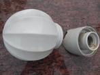 Art Deco plafondlampje glas met porselein, Ophalen of Verzenden