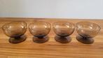 Set v 4 lage coupes/glaasjes dun rookglas, Ophalen, Zo goed als nieuw, Overige typen