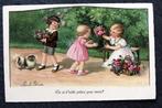 Meisje deelt rozenmandjes uit, Pauli Ebner, Verzenden, 1920 tot 1940, Ongelopen, Kinderen
