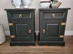 2 schitterende super gave brocante nachtkastjes mat zwart, Huis en Inrichting, Ophalen, Minder dan 45 cm, Nieuw, 55 tot 70 cm