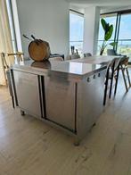 RVS keukenblok met schuifdeuren 110 * 60, Ophalen, 100 tot 150 cm, Zo goed als nieuw, Minder dan 100 cm