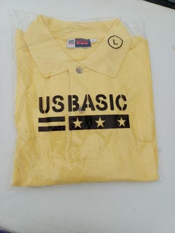 polo shirt geel maat L NIeuw 100% katoen US Basic beschikbaar voor biedingen