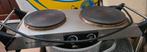 KitchenBrothers Elektrische Kookplaat - 2 Pits - 2500W - RVS, Ophalen, Gebruikt, 3 kookzones of minder, Vrijstaand