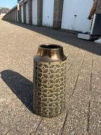 Grote Deco Vaas Retro – Groen/Koper – H34 cm, Nieuw, Ophalen of Verzenden, Glas, Minder dan 50 cm