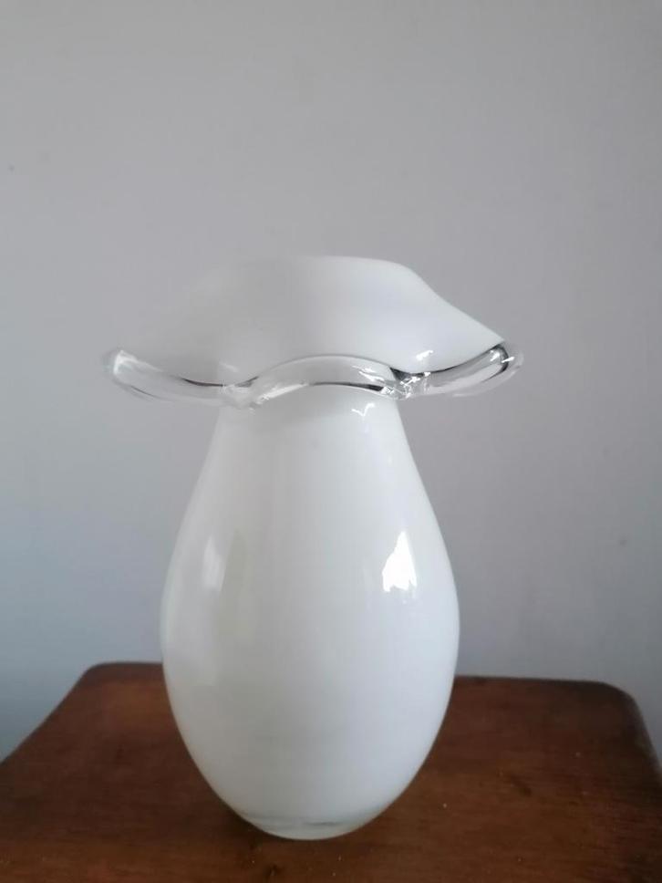 Glazen mondgeblazen vaas paddestoel, Huis en Inrichting, Woonaccessoires | Vazen, Overige kleuren, Minder dan 50 cm, Glas, Ophalen of Verzenden