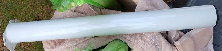 Duraline meubelpoot rond staal 7,6x72cm wit 4 stuks, Huis en Inrichting, Tafelonderdelen, Nieuw, Tafelpoot, 50 tot 100 cm, Rond